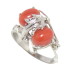 Ring 925 Sterling Silver Natural Coral Gem Stone Handmade Women Gift E301
